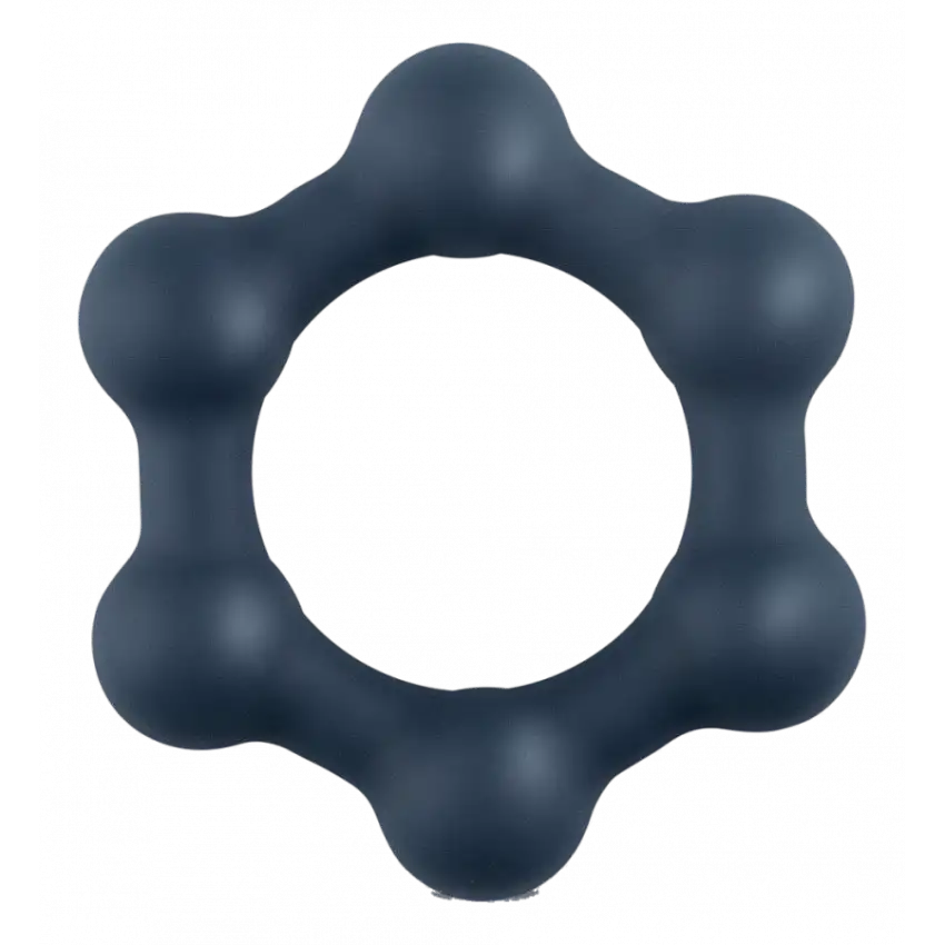 Cockring avec boules HEXAGONE
