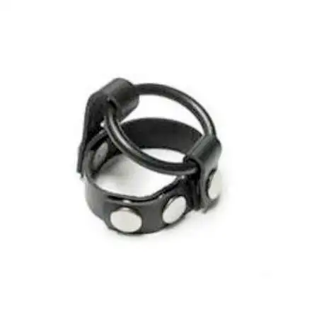 Cockring Double Anneaux de Pénis et Testicules Cuir & Caoutchouc
