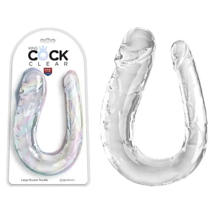 Dildo Double - King Cock Clear - Large Double Trouble