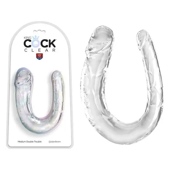 Dildo Double - King Cock Clear - Medium Double Trouble