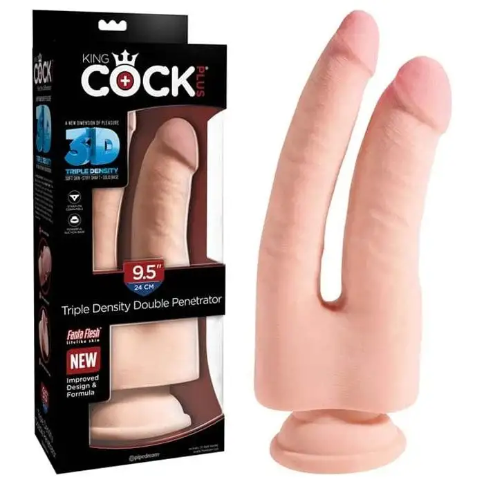 Dildo Double - King Cock Plus - 9.5 pouces à Triple Densité
