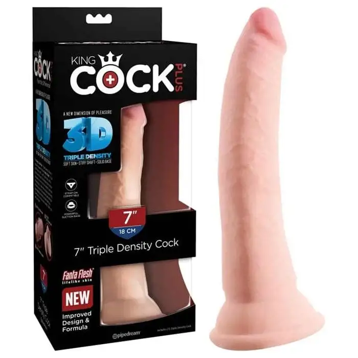 Dildo - King Cock Plus - 7 pouces - Sans Testicules à Triple Densité