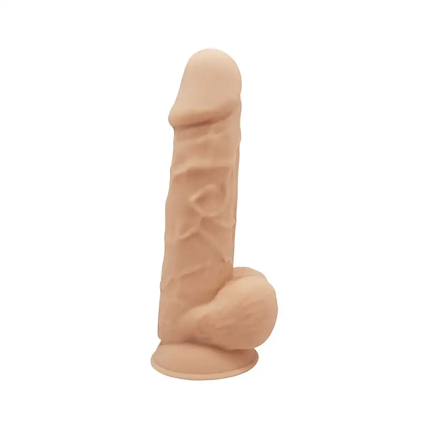 Dildo vibrant et télécommandé SilexD M1 chair claire 21.8 cm- Ø 5.1 cm