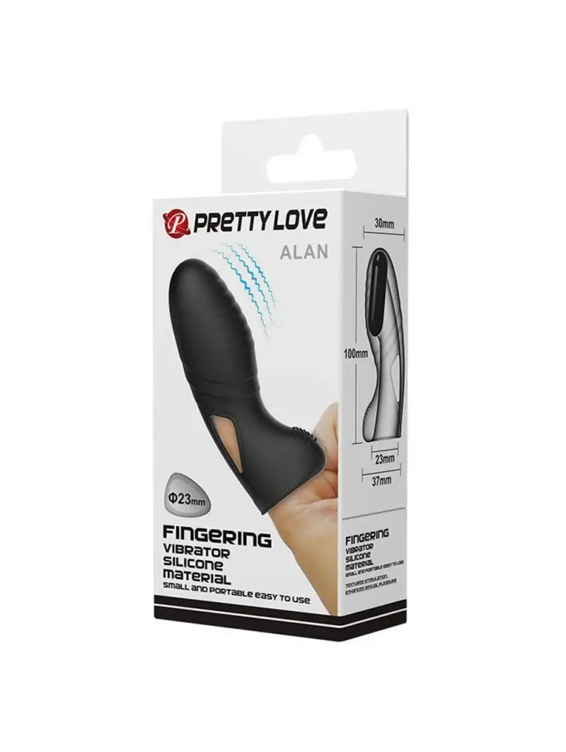 Doigt Vibrant Silicone Noir Alan Pretty Love