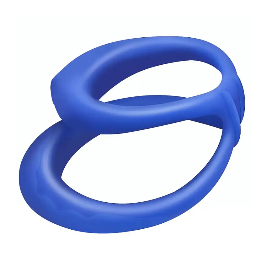 Double Cockring Silicone SOFT DUO 40mm Bleu