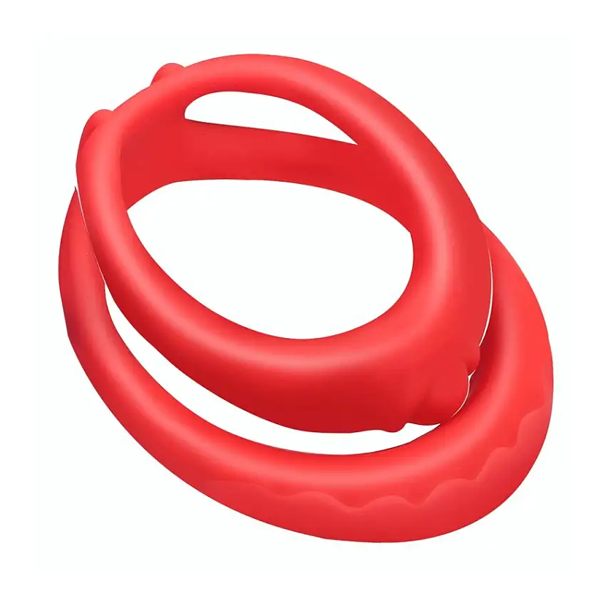Double Cockring Silicone SOFT DUO 40mm Rouge