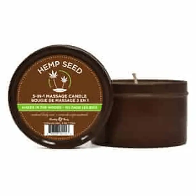 Hemp Seed 3-in-1 Massage Candle Naked in the Woods – Massage Oil, Moisturizer & Aromatherapy | 6 oz / 170 g