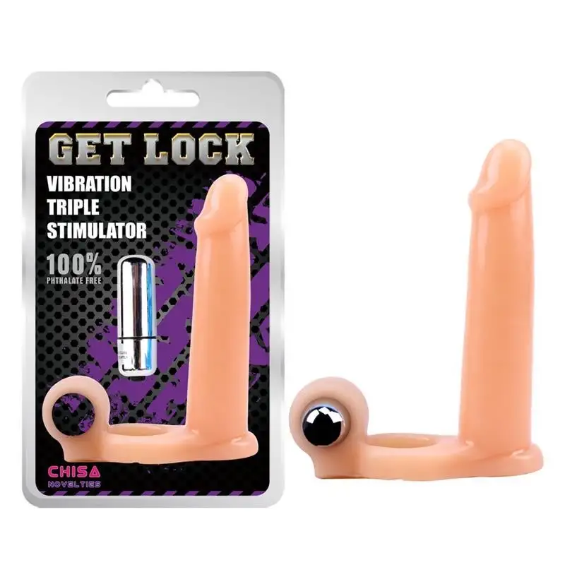 Etui pour pénis avec vibration 15,5 cm Naturel