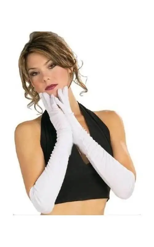 Gants en satin Blanc