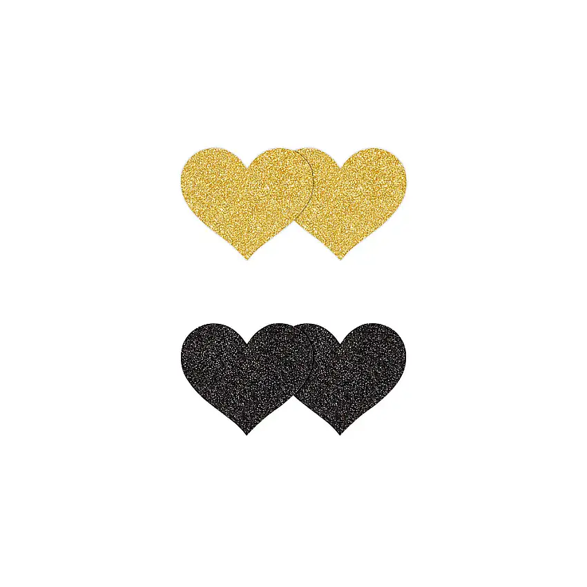 2 paires de caches-tétons Glitter Hearts