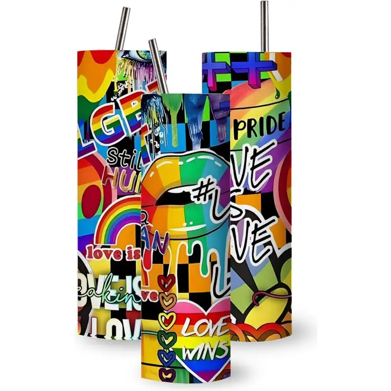 Gobelet Érotique en Acier Inoxydable Pride Sticker - 20 oz / 591 ml