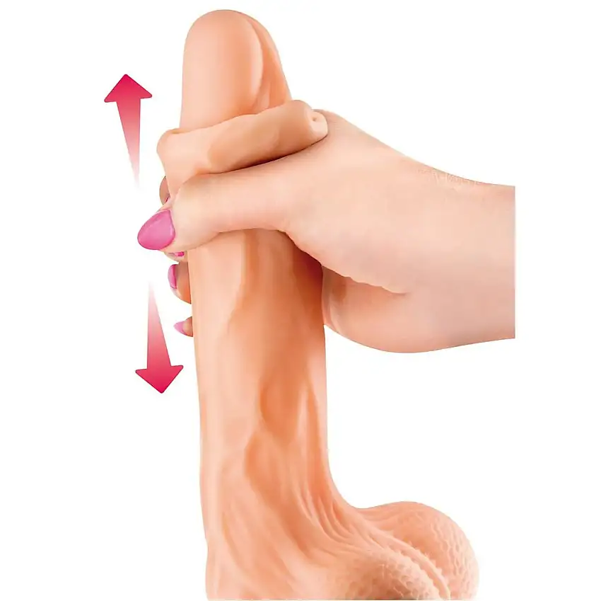 Gode Réaliste Avec Ventouse Et Billes Mouvantes