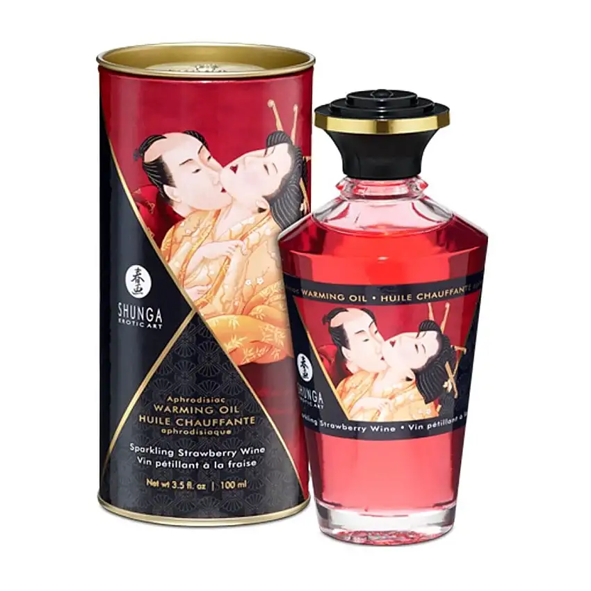 Huile chauffante aphrodisiaque Shunga fraise