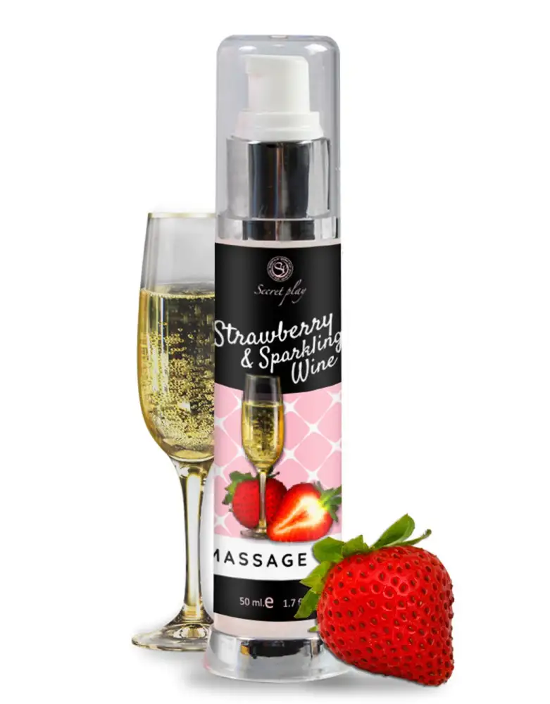 Huile de massage fraise vin pétillant 50 ml
