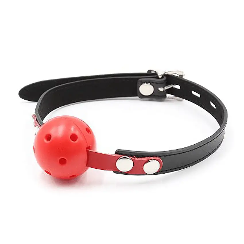 Bâillon boule noir & rouge