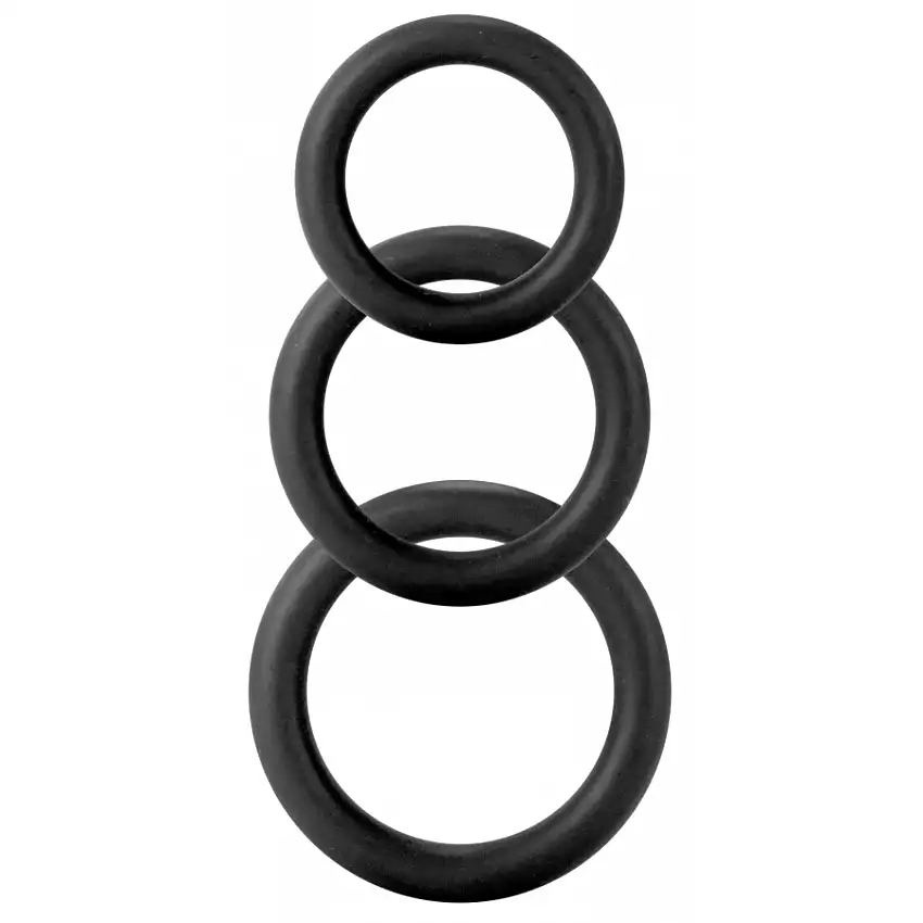 Lot de 3 cockrings fins TWIDDLE Noir