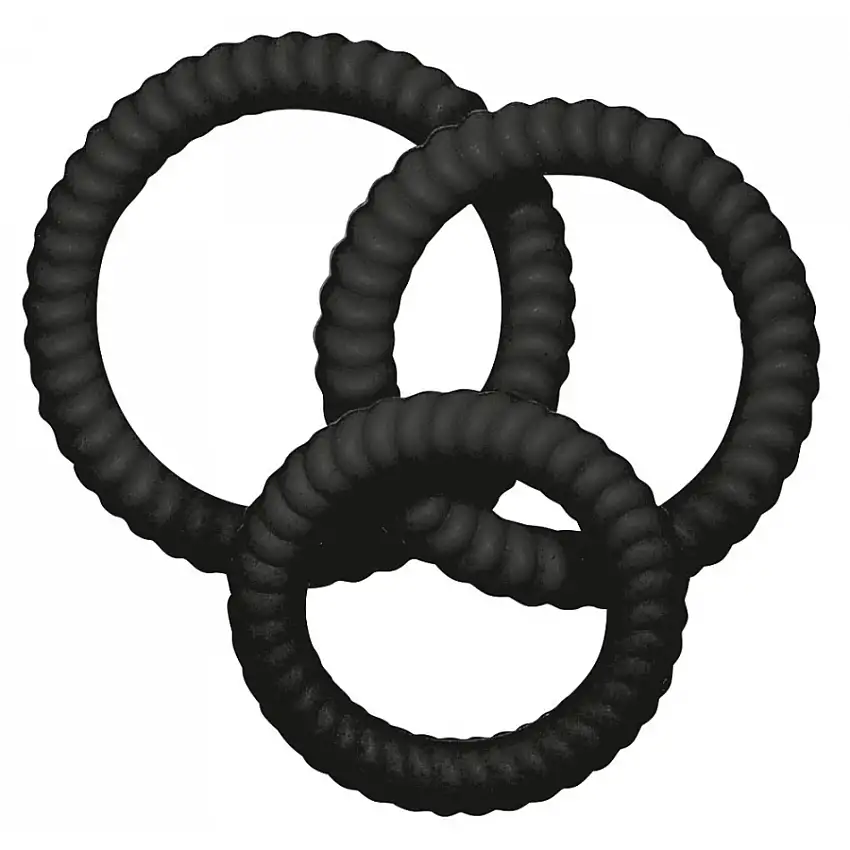 Lot de 3 cockrings silicone LUST Noirs