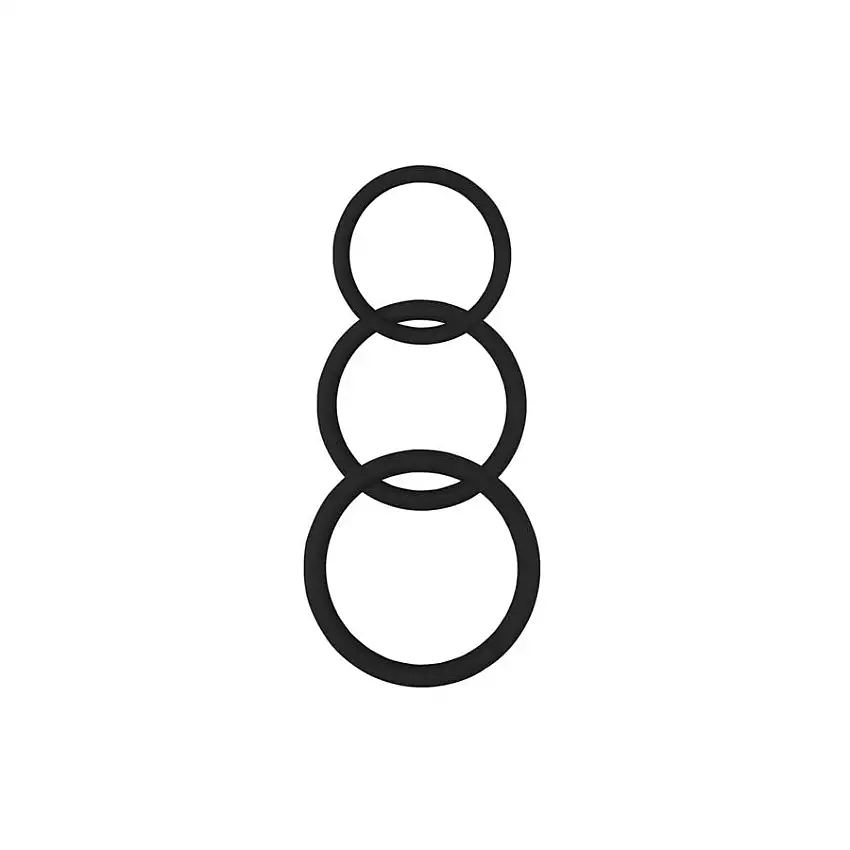 Lot de 3 cockrings Silicone MAGNUM FORCE Noir