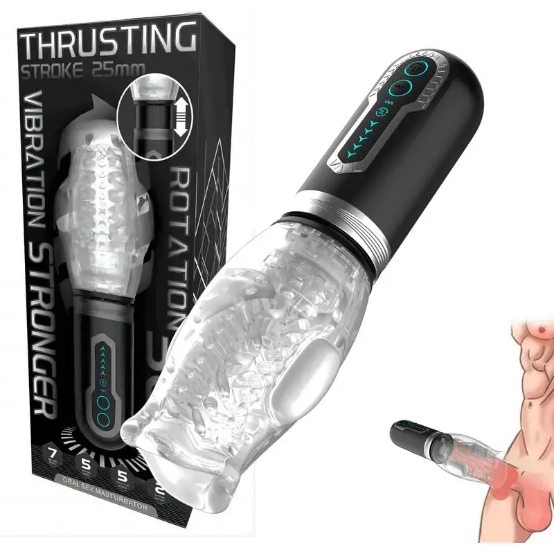Masturbateur rotatif et vibrant 3 en 1 - Secwell - Thrusting Stroke 25 mm