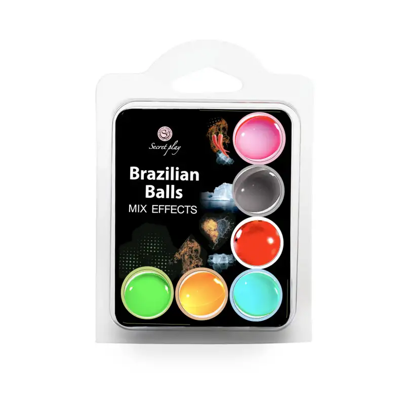 Assortiment de 6 huiles de massage Brazilian Balls Mix effects