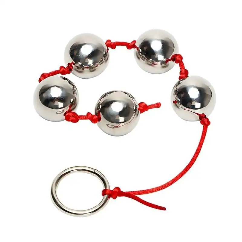 Perles anal métallique 2.5cm rouge