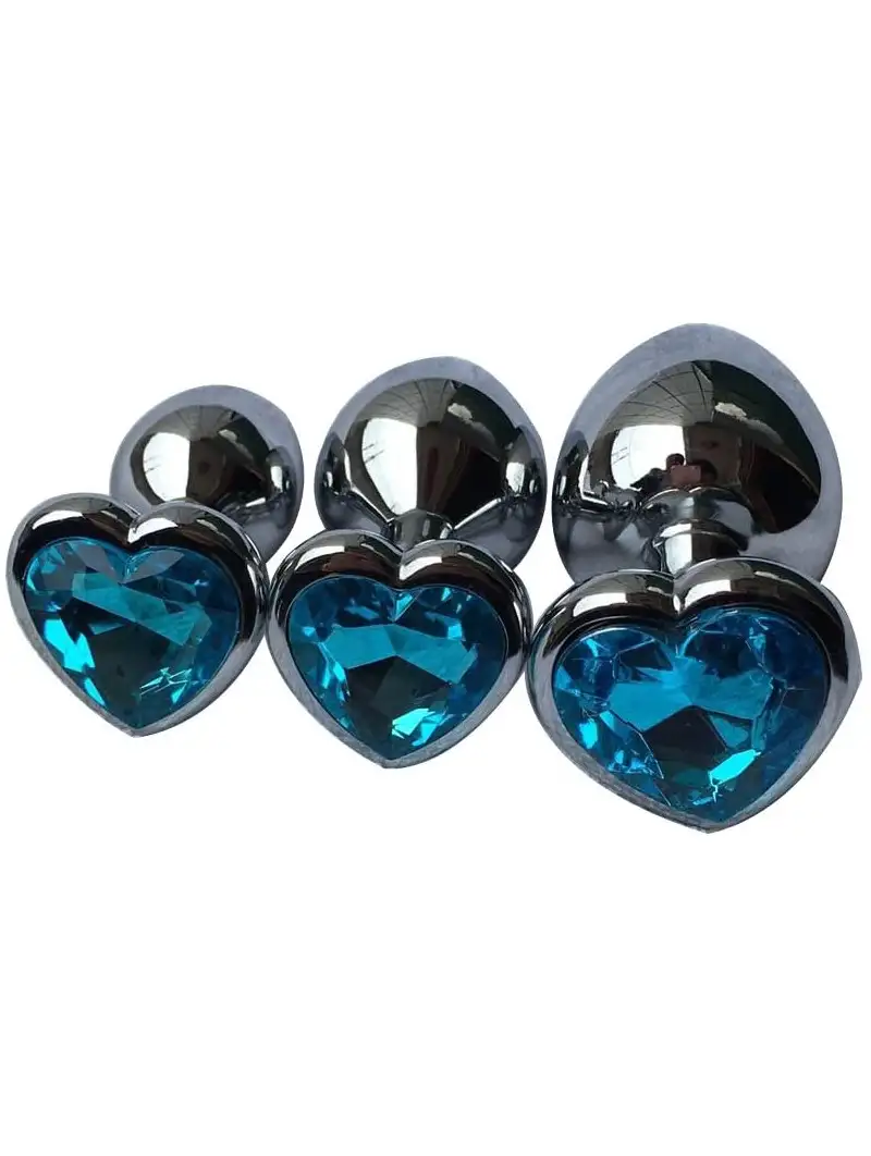 Plug Anal Anthracite Bijou Cœur Turquoise