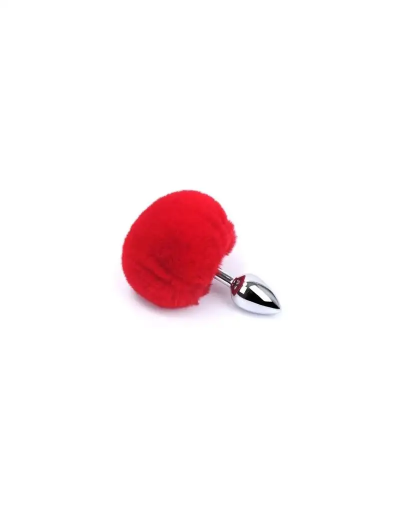 Plug Anal avec Pompon Lapin Rouge