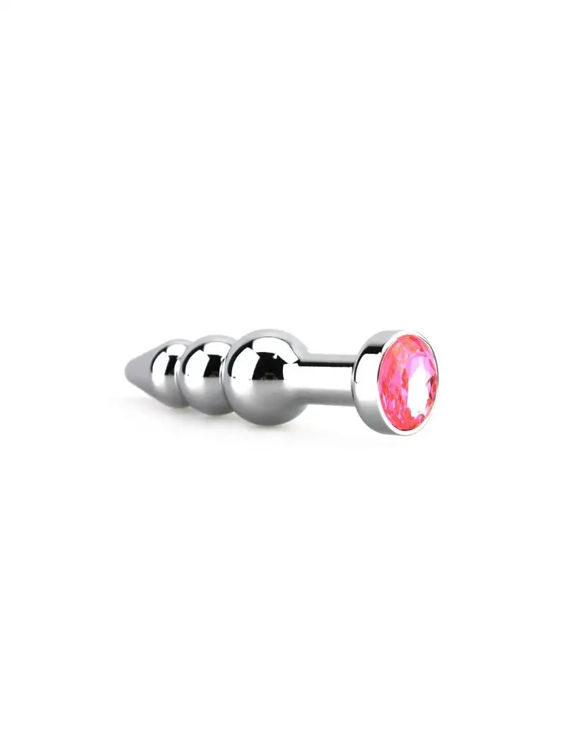 Plug Anal Bijou Allongé Rose 2 Boules