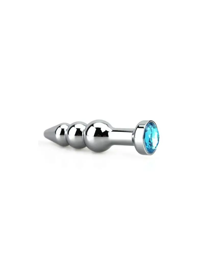 Plug Anal Bijou Allongé Turquoise 2 Boules