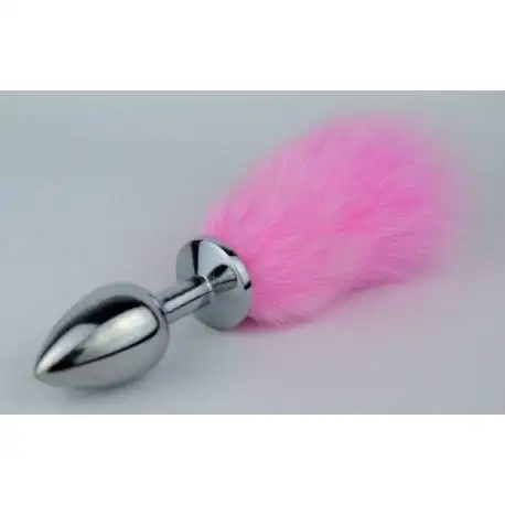 Plug Anal en Inox Queue de Lapin Bunny Rose Taille S
