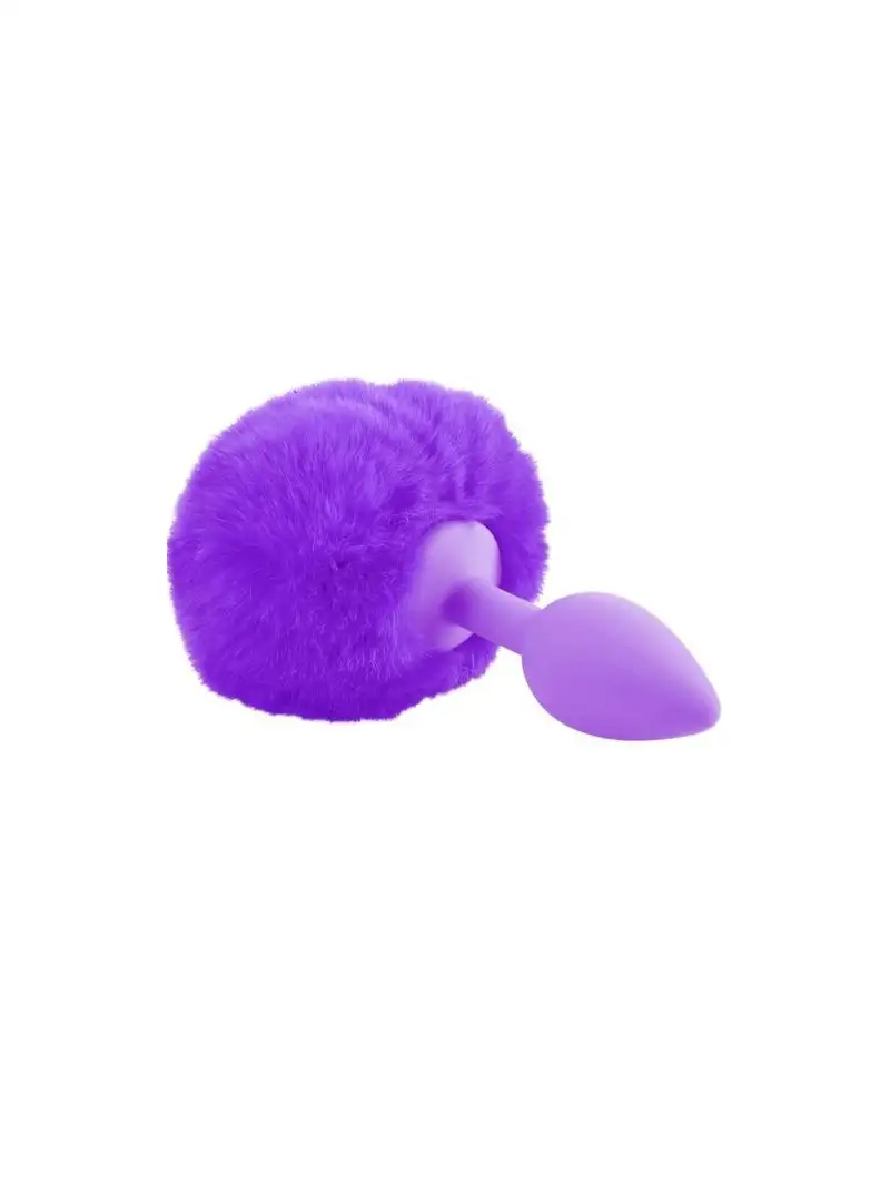 Plug Anal Silicone Bunny Tail Neon Violet