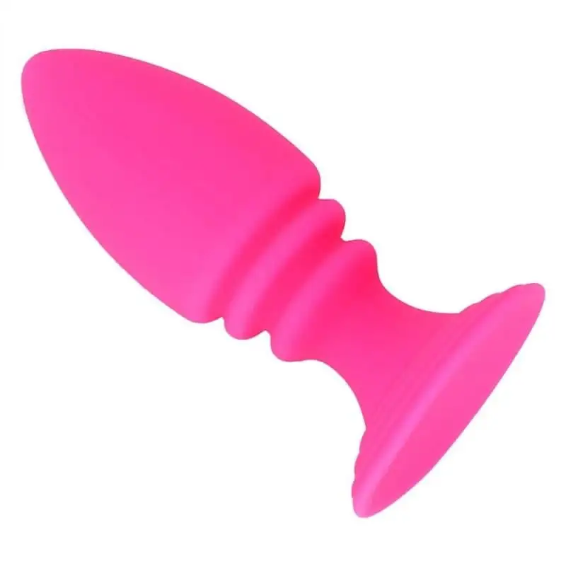 Plug Anal Silicone olive ventouse rose