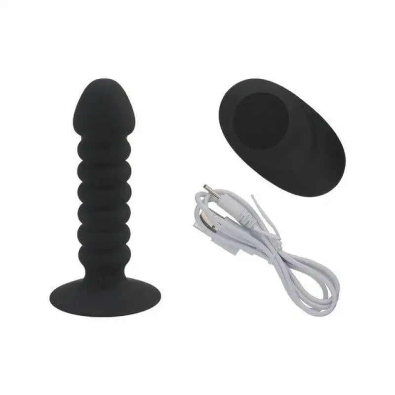 Plug Anal Silicone pénis droit rainuré