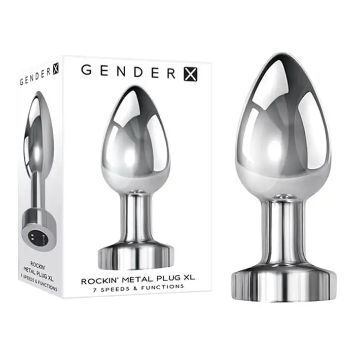 Plug Anal Vibrant Rechargeable - Gender X - Rockin Metal Plug XL Silver