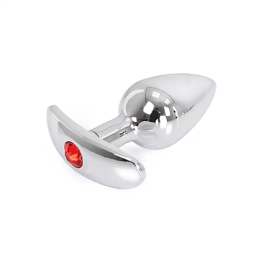 Plug Bijou Anal avec Base arrondie CURVE 6 x 2.8 cm | Bijou rouge