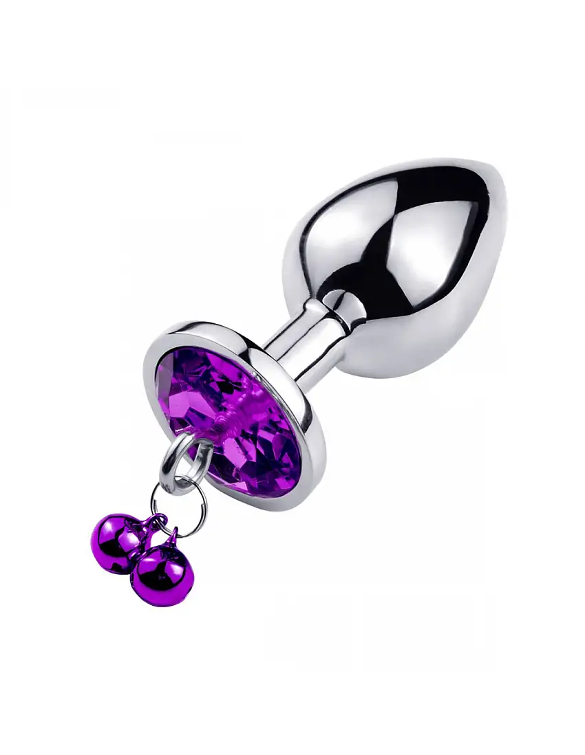 Plug léger S avec pierre et clochettes violettes