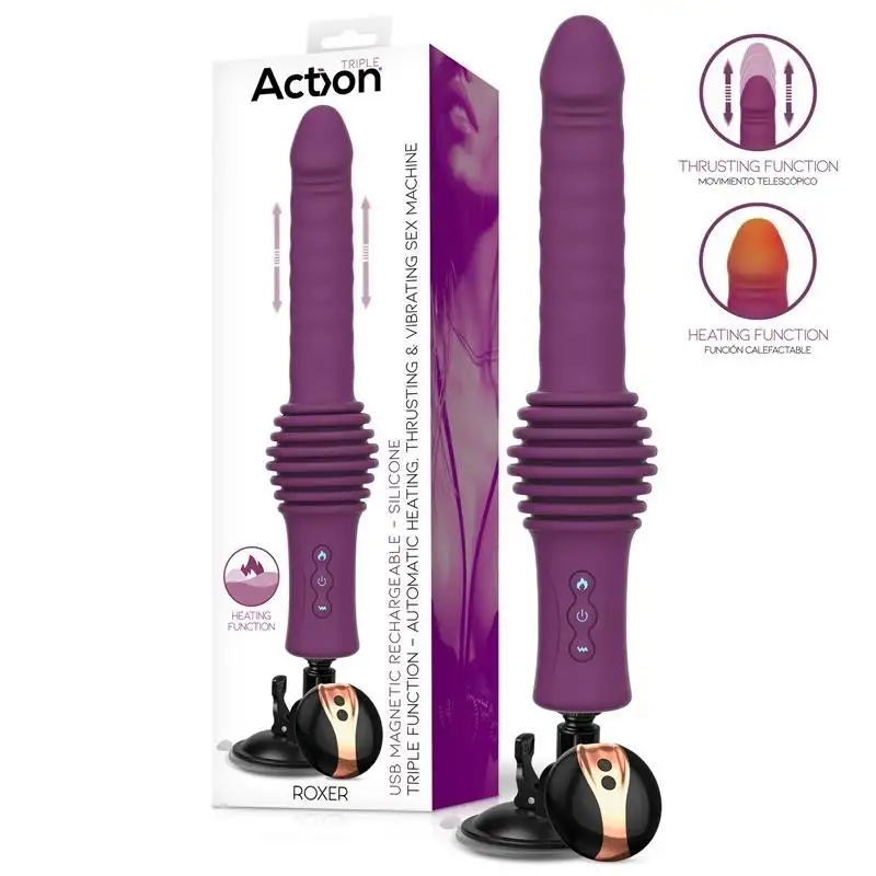 Roxer Sex Machine vibrant, poussée, effet chaudique et contrôle à distance