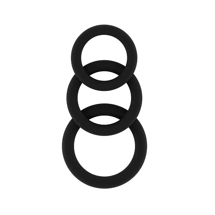 Set de 3 Cockrings silicone SONO n°25 Noirs