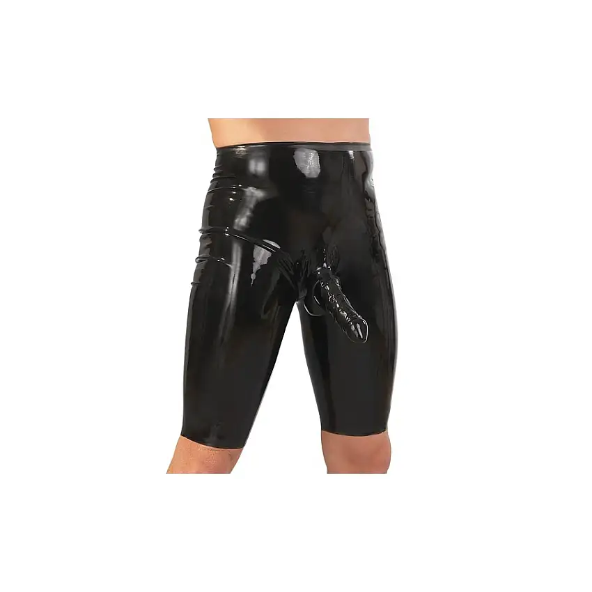 Short Cycliste en latex avec gaine pénis