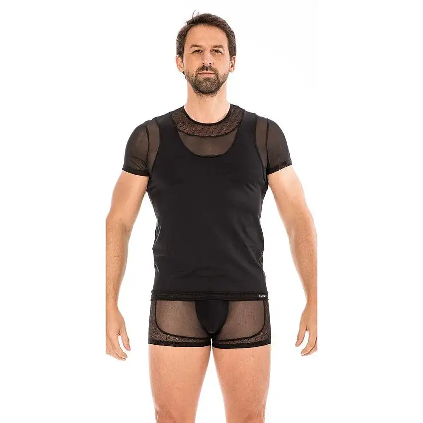 T-Shirt Noir Résille Dentelle Lookme