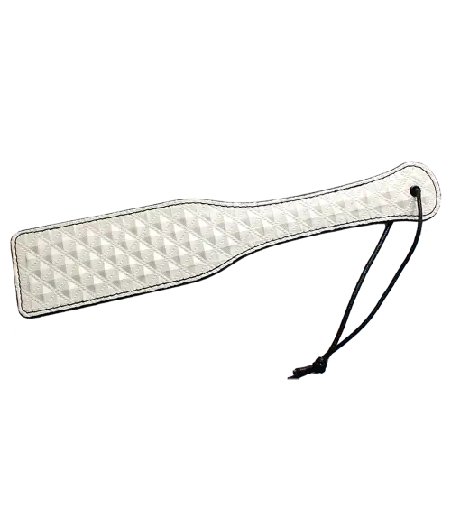 Tapette Cuir blanche a relief pour fessé