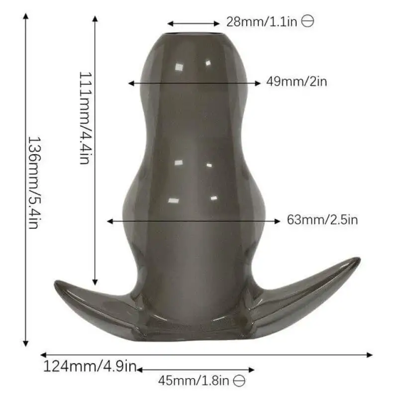Tunnel Anal Silicone Onduler Transparent Noir XL