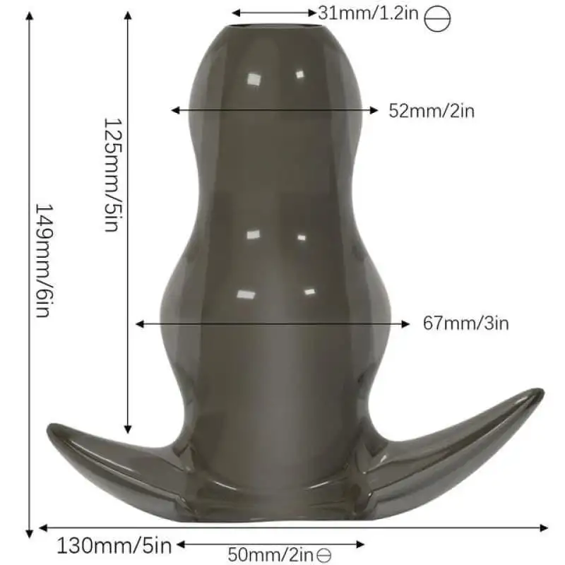 Tunnel Anal Silicone Onduler Transparent Noir XXL