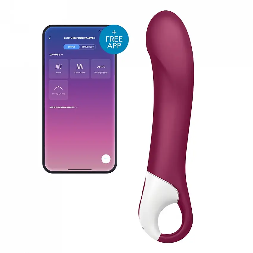 Vibromasseur connecté BIG HEAT Satisfyer 15 x 4cm Mauve