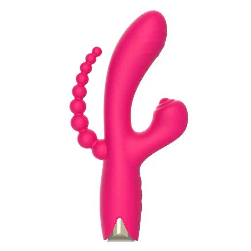 Vibromasseur triple stimulation rose Snappy Bunny